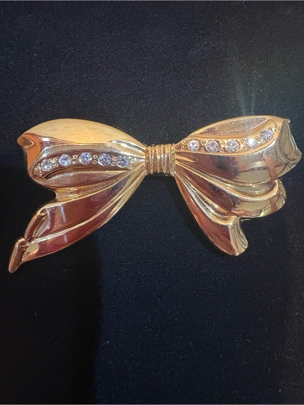 Vintage Rhinestone Bow  🎀 Ribbon Brooch Pin